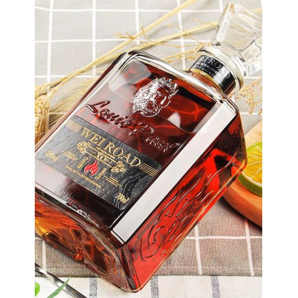 Xo Brandy Gold Foil Embossing Labels Roll Vinyl Stickers For Wine Bottles