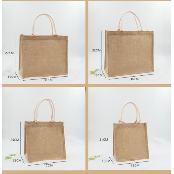 Bag Square Shape Laminated Waterproof Canvas Cotton Shopping Tote Beach Bag for Promotion