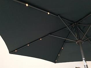Steel 8 Ribs Garden Central Column Sun Parasol With LED Light