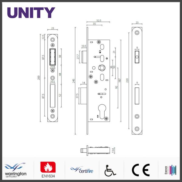 Fire Test Mortice Door Lock Anti-thrust Nightlatch CE Marking Satin Stainless Steel