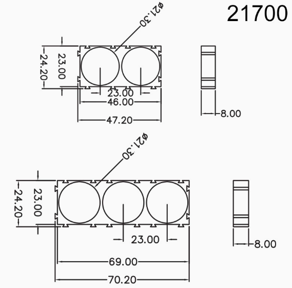 18650/21700/26650/32650/4680 Lithium Battery Holder, Cell Bracket, Spliceable Battery Pack Holder, V0 Flame-Retardant Material