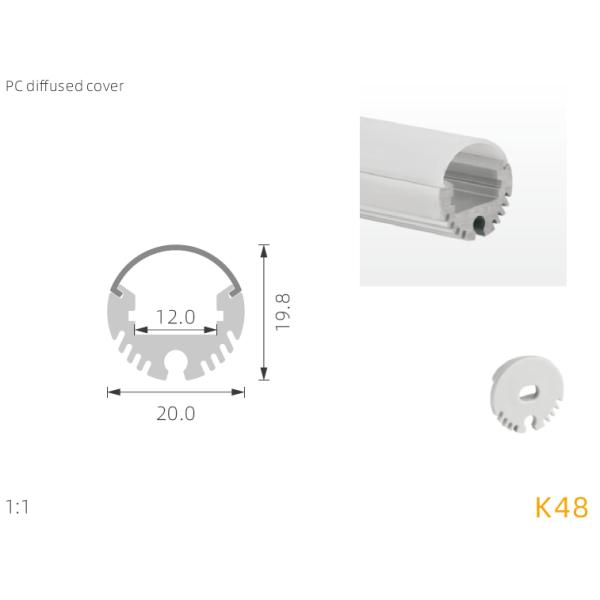 Круг alu высоты качественный 20mm анодированный привел профиль для света трубки