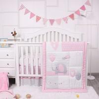 3 Piece Standard Size Crib Bedding Set, Fitted Sheet, Quilt & Skirt, Unisex