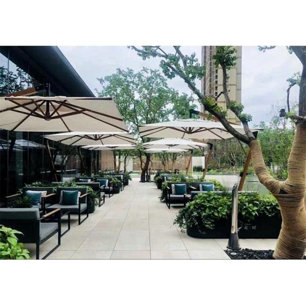 Outdoor Patio Garden Wood Cantilever Parasol Umbrella 3.5M Accept Customized