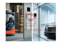 Las piezas del elevador comprobaron la decoración del coche de elevador de carga del piso de la placa de acero con el espacio grande