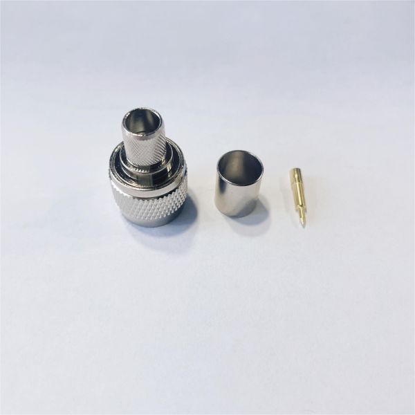 6GHz RF Crimp Connector N Male Coax Connector with Gold-plated Brass and PTFE Insulator for LMR400 Cables