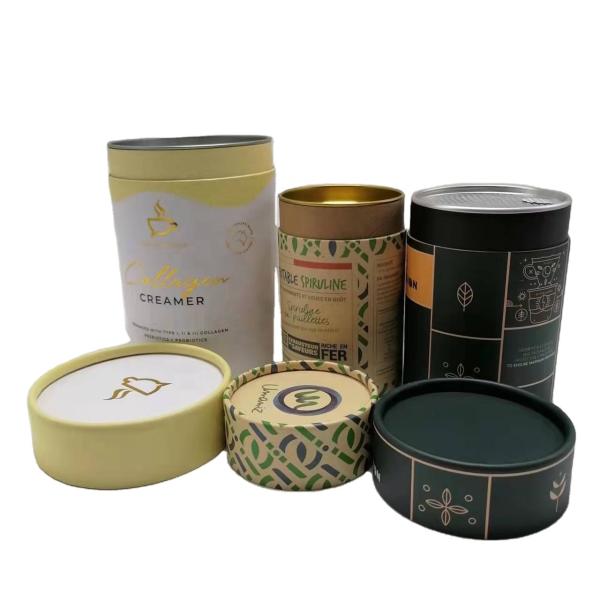 Protein Powder Paper Cylinder Container Food Paper Tubes CMYK Printing