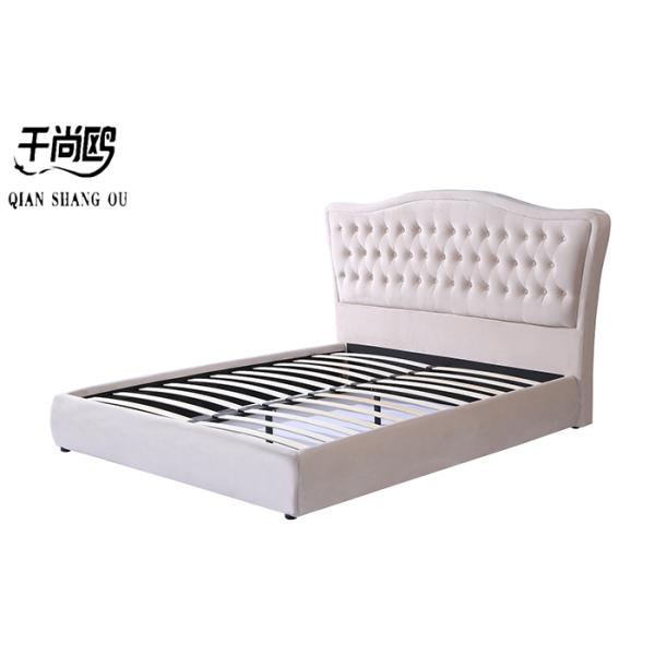 Bedroom Soft 2.03m Tall Upholstered Bed In Velvet Fabric