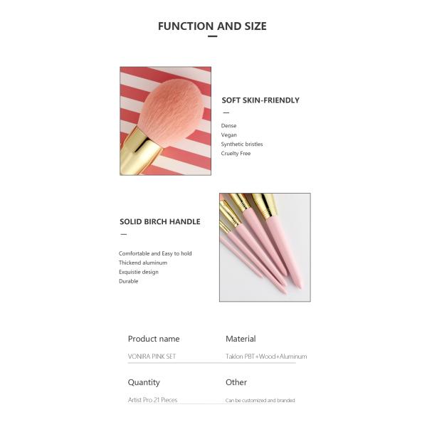 Макияж ODM 21Pcs OEM синтетический чистит набор щеткой с волосами высокой отметки синтетическими