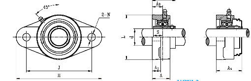 Corrosion Resistant Steel Pillow Block Bearings 12mm Bore Diameter GCR15 UCFL201