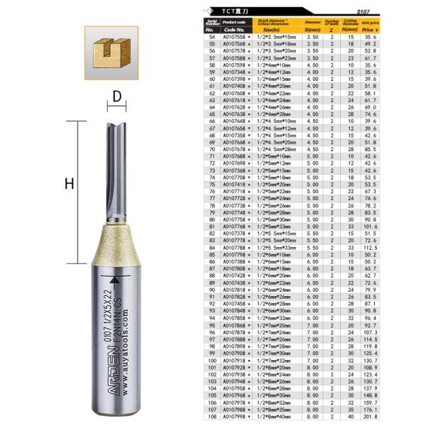 Carbide Insert Groove Cutting Tools 1/2 Shank 3 Flute Straight TCT Arden Wood Router Bits