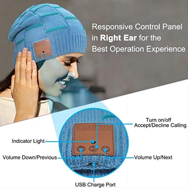 Wireless Music hat Washable design handsfree calling and music play Best Christmas Gifts for Men,Women Motorcycling