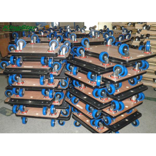 Plywood 4 Wheel Furniture Moving Dolly , Wooden Dolly Trolley Rubber Matted Surface