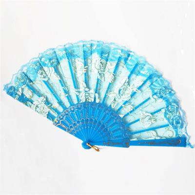 a mão dobrável elegante de 23*42cm ventila o fã de Rose Pattern Plastic Lace Hand