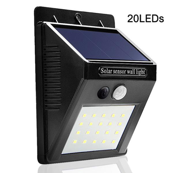 IP66 200lm 10ft Distance Solar Motion Sensor Wall Light 20 LED