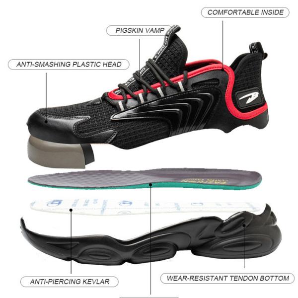 Sport Work Shoes Kevlar Anti Stabbing Effect Comfortable Safety Boots Steel Toe Prevent Smashing Prevent Collision