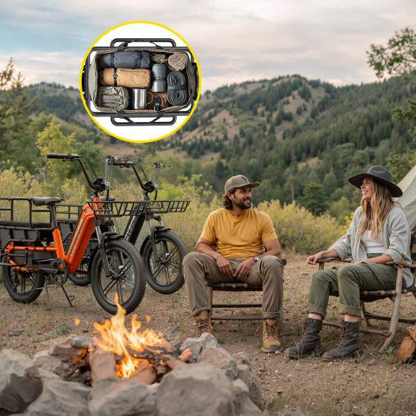 Heavy Duty Cargo Fat Tire Electric Bike for Delivery and Transport  with Strong Rear Rack and Basket