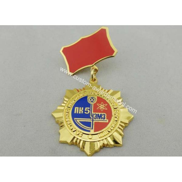 3D Gold Ural Meh Zavo Custom Awards Medals , 40mm Imitation Hard Enamel