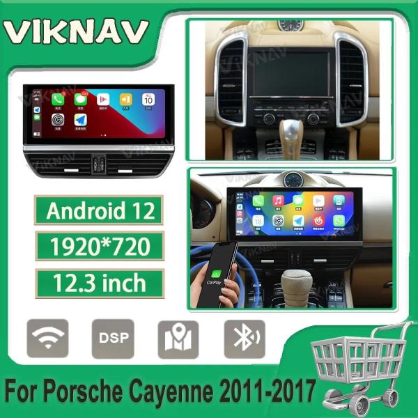 12.3 дюймовый Android Screen Setereo Для 2011-2017 Porsche Cayenne Мультимедийный плеер GPS навигация Беспроводная Carplay 4G Wifi