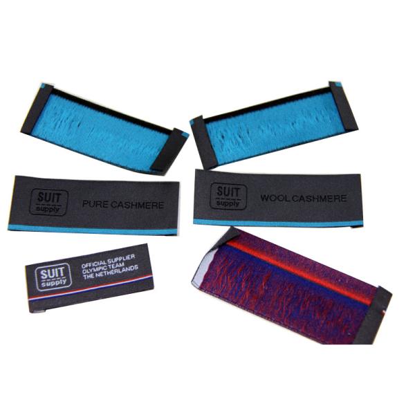 Eco-friendly Clothing Woven Labels Hang Tag 50D yarn Clarify woven for Sports Clothes
