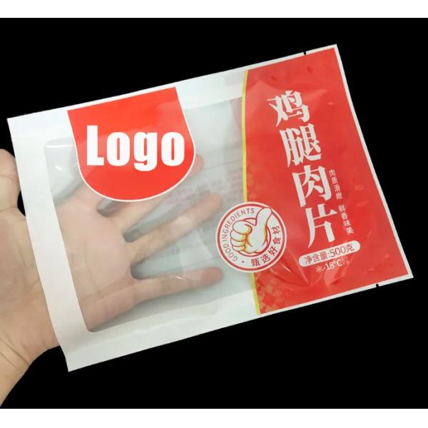 Custom Printed Logo Meat PE Nylon Tear Notch Clear Heat Seal Packaging Bags Food Grade Vacuum Seal Bags
