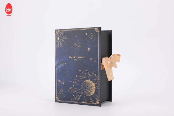 Ribbon Handle Luxury Magnetic Gift Box Folding Custom Logo Hard Rigid
