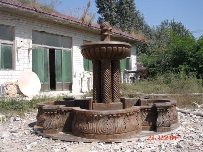 Large Marble Column Stone Water Fountain Outdoor Decoration