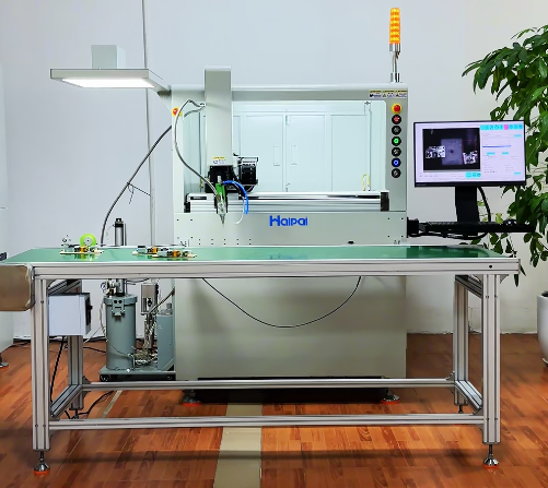 HP-M50 vision-guided dispensing machine|CCD positioning| 5-axis control|automatic PCB & PCBA Adhesive Dispensing |flexible electronics manufacturing