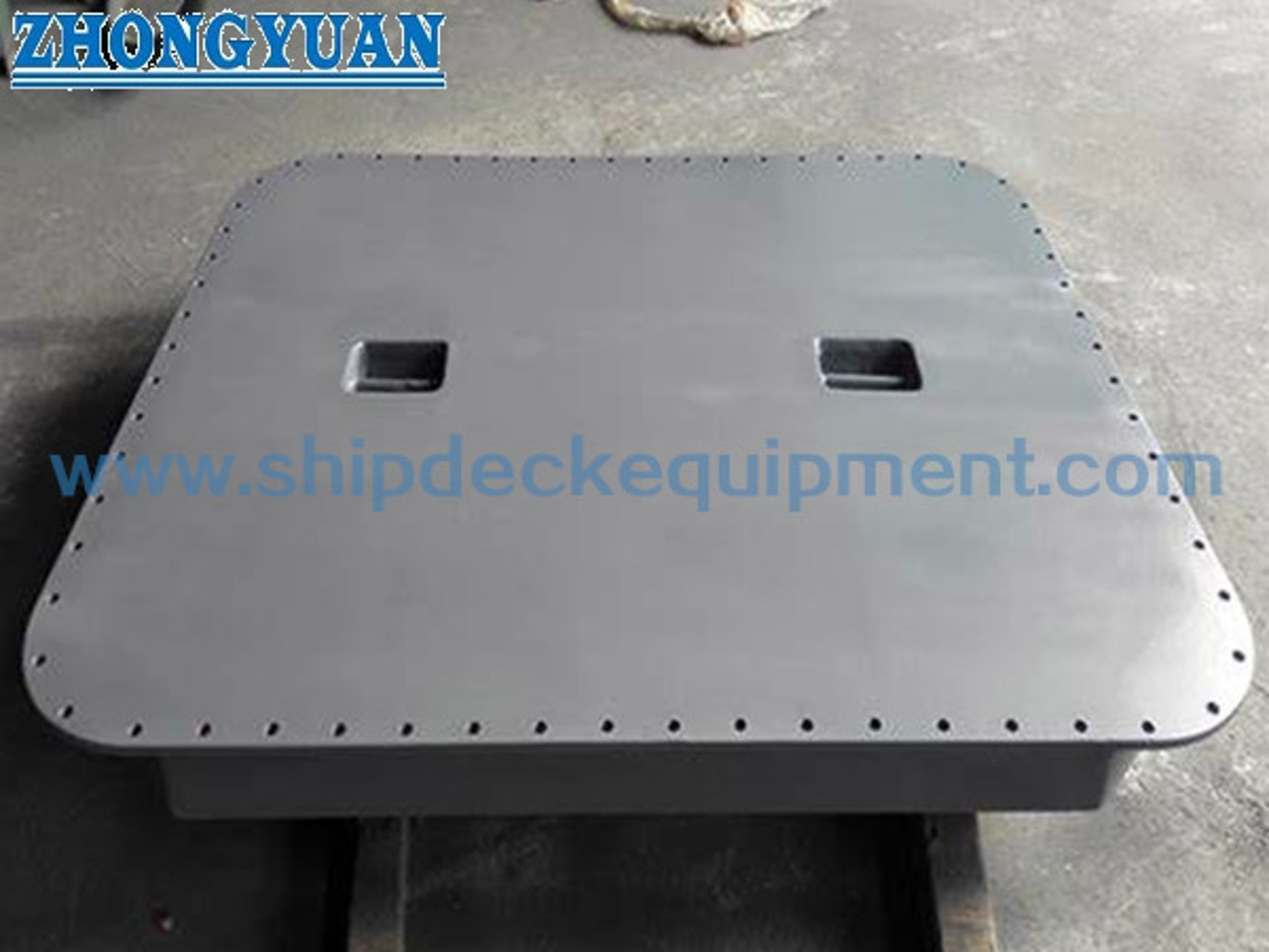 Square Semi-Flush Marine Manhole Cover | CB/T 4392 Type BC Multi-Bolt Design