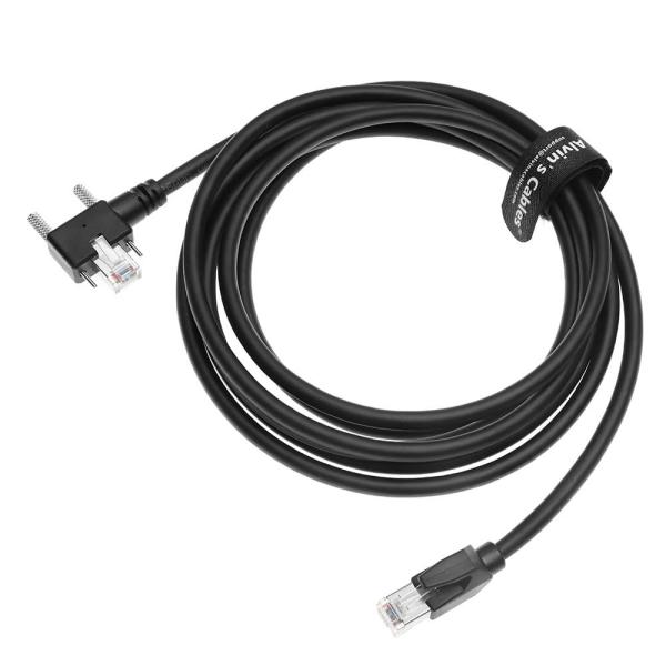 Câble GigE Vision CAT6a blindé Alvin de 3 m, verrouillage à vis vertical, angle gauche
