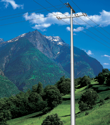 110kv Galvanized Electrical Steel Tubular Pole Self Supporting With Electric Accessories