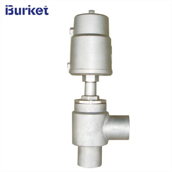 ss304 PN16 235psi Pneumatic  Sanitary Thread Ends Right Angle Seat Valve With Stainless Steel Actuator