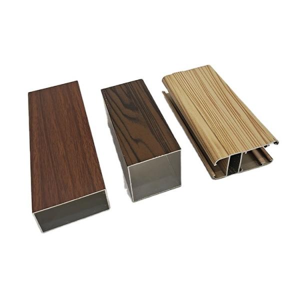 6063 T5 Powder Coating Anodizing Wooden Color Aluminum Profiles For Windows And Doors ISO Certified