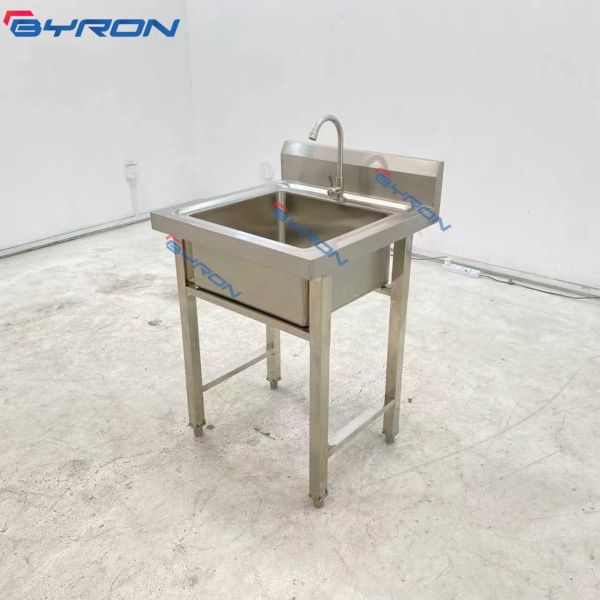Customization Stainless Steel Sink Bench Commercial Sink Bench With Splashback