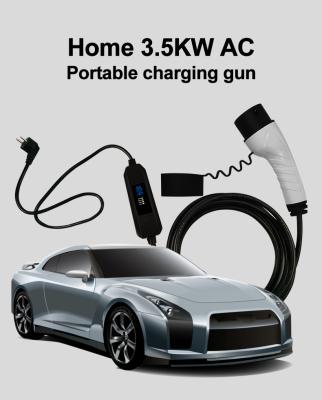 3.5KW 16A Portable AC EV Charger 50Hz Portable Electric Vehicle Charging Station