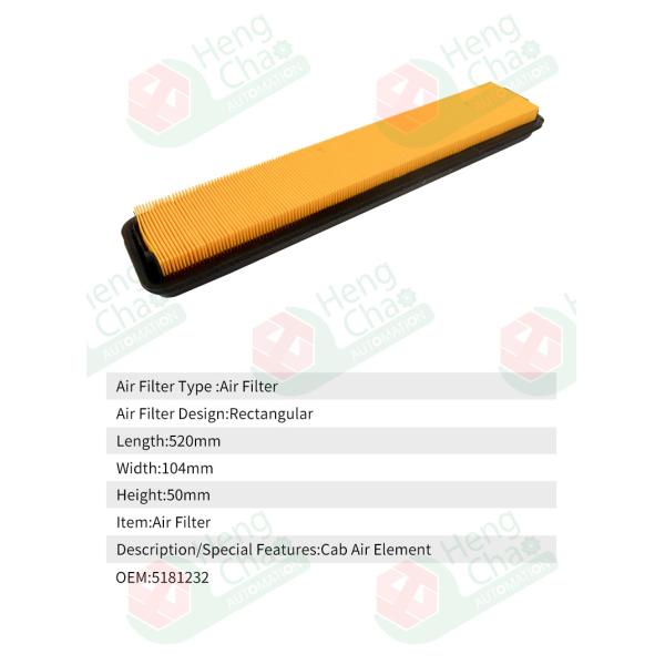 воздушный фильтр 5181232 кабины длины 520mm прямоугольный