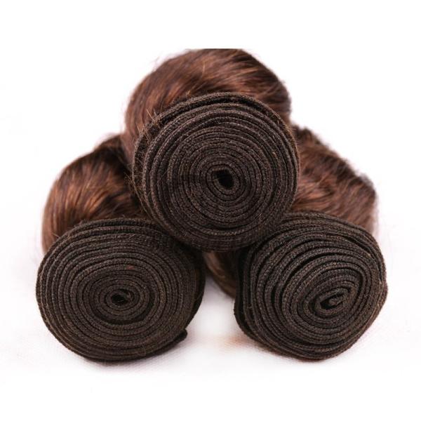 #4 Medium Brown Loose Wave Remy Human Hair Bundles Sew In Weave Bundles Brazilian Bundle Deals