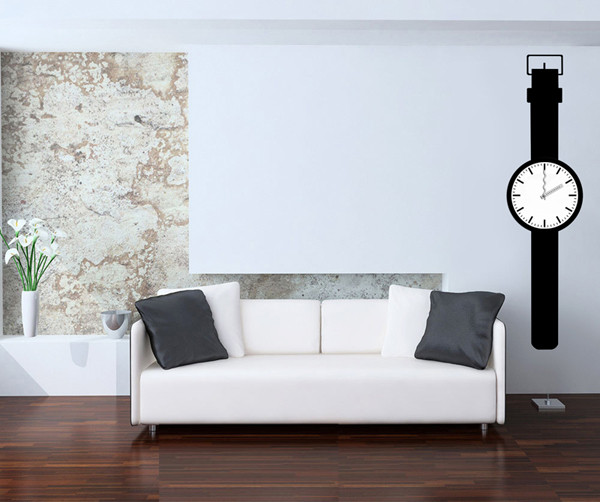 Watch Design Beautiful Wall Decor Sticker Clock with 3M Removable Vinyl 25A016