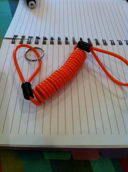 15mm coil dia big spiral orange spring stretchy coil safety tool strap rope w/loops on end