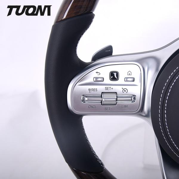 Custom Wooden Steering Wheel Mercedes Benz Black Smooth Leather
