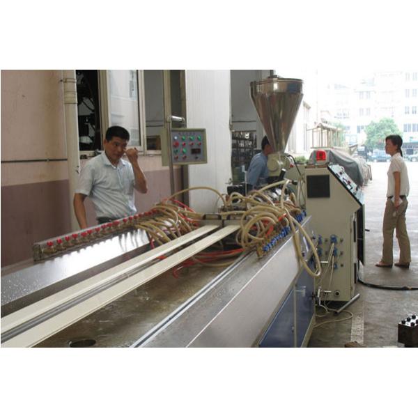 Wpc Plastic Profile Extrusion Line , Double Screw Pvc Profile Production Line For Floor Board