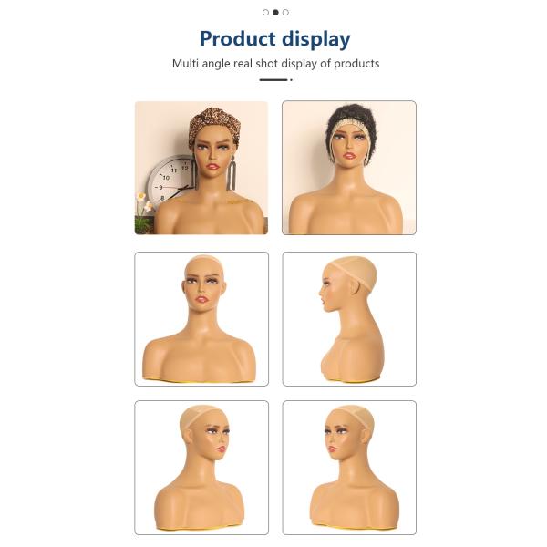 Strong Practicality W36cm Pretty Mannequin Head With Shoulders Human Skin