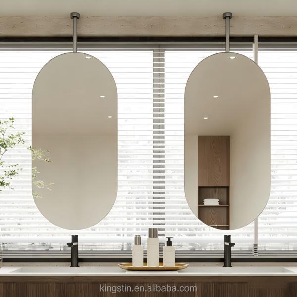 Kingstin Decorative Round Oval Shape Wall Mounted Bathroom Vanity Mirror With Metal Frame