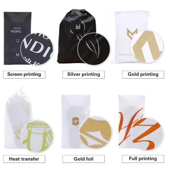 Nonwoven Cotton Small Drawstring Gift Bags For Shoes Clothing Dust Packaging