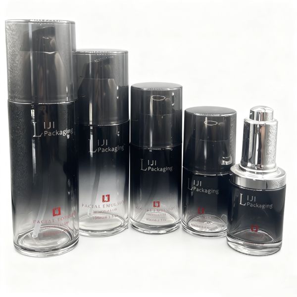 Botella de vidrio cosmética vacía de 40 ml, 60 ml, 100 ml y 120 ml para envasado de loción y esencia (MC-1302)