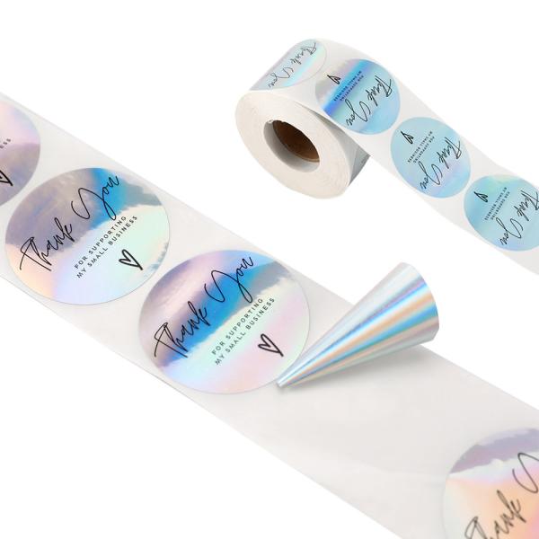 Synthetic Self Adhesive Sticker Paper Roll Lamination Custom Thank You Sticker
