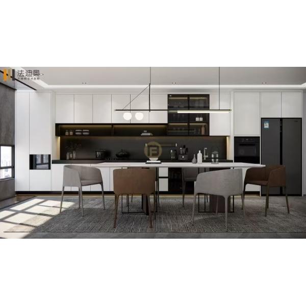 Armoire de cuisine en acier inoxydable mat noir avec isolage intégré en acier inoxydable