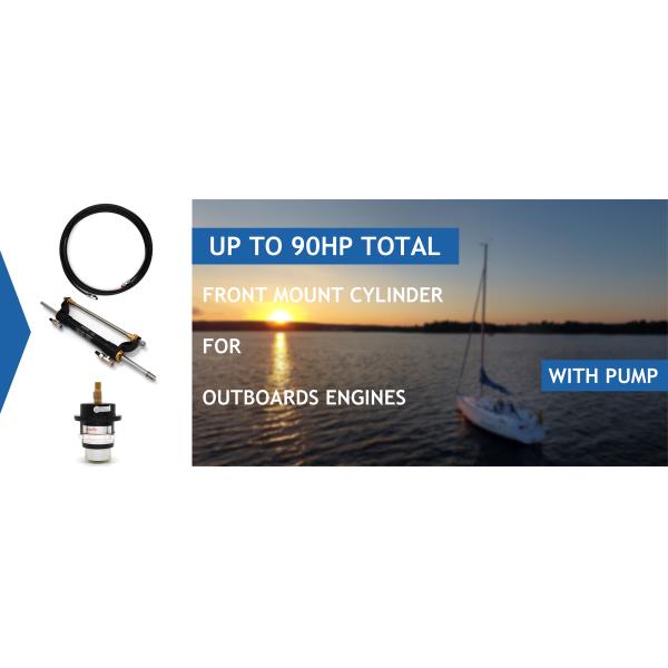 Hydraulic Marine Outboard Steering Kit up to 90HP Outboard Engines Winibo ZA0301