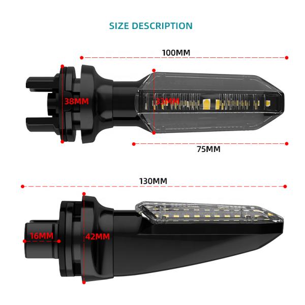 DC12V Voltage ABC PC Matériau YAYE Lampes à eau Indicateurs de virage de moto