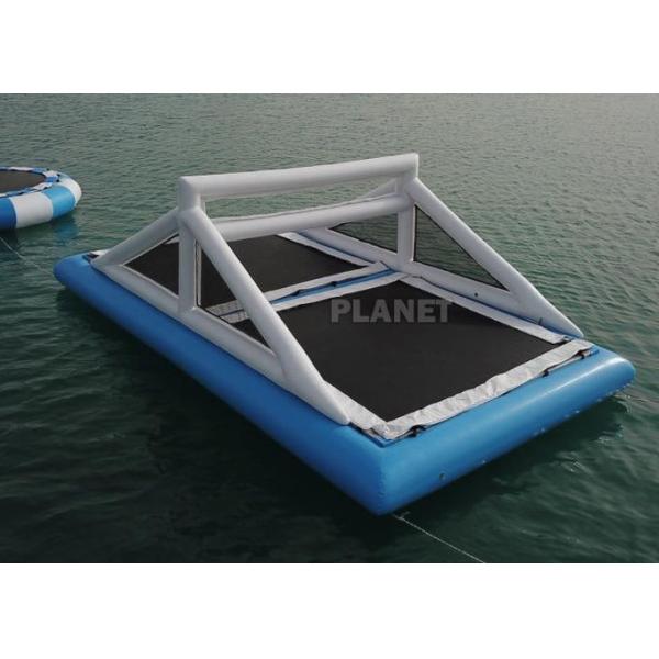 Blue 9m Inflatable Water Games Floating Beach Volleyball Court